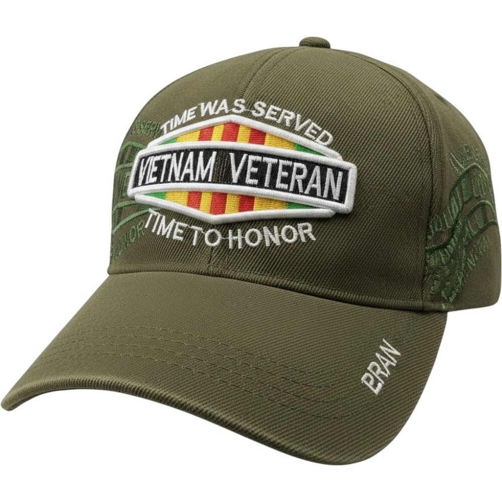 Vietnam Veteran Hat Cap Time‎ Was Served Embroidered Olive Green OS Military Dad